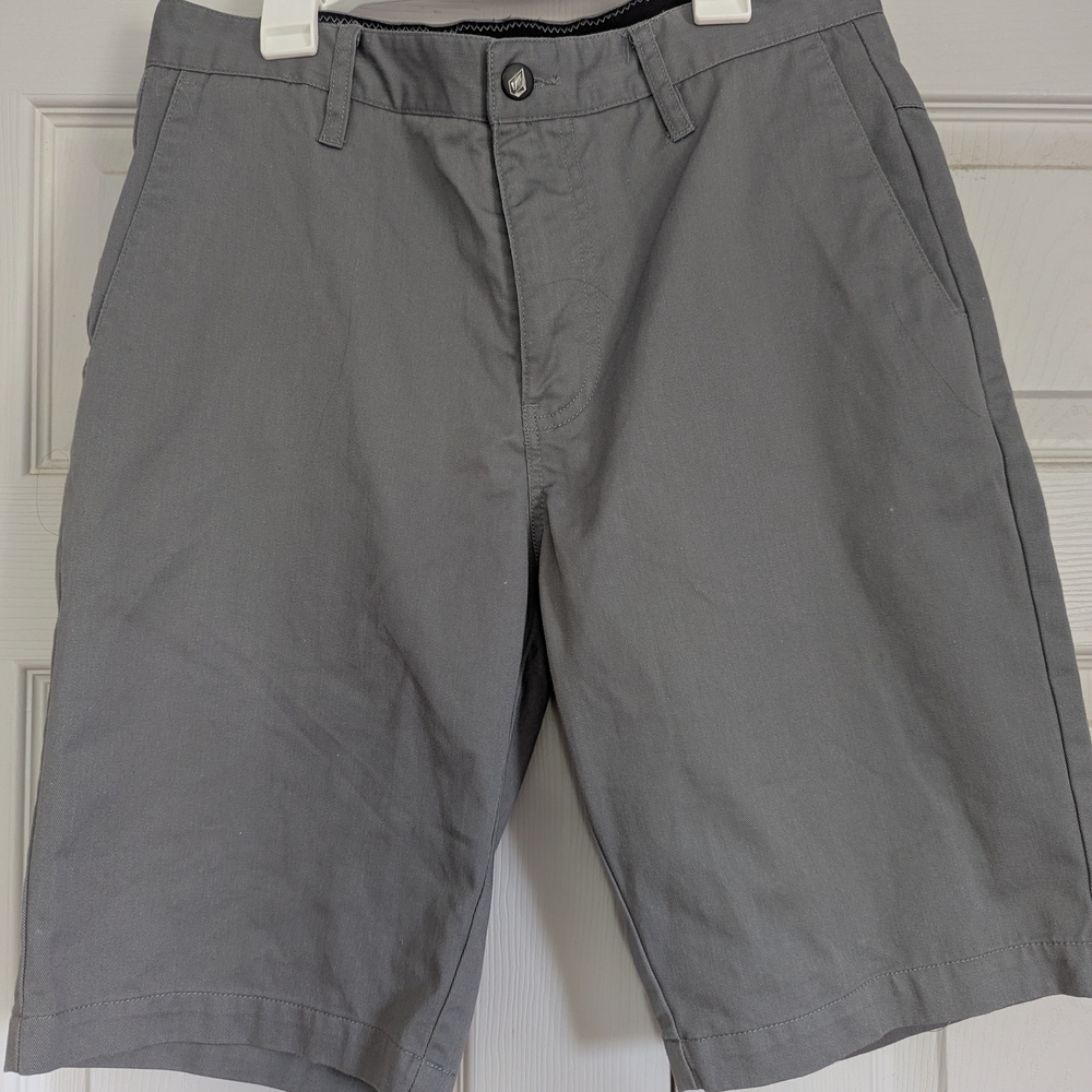 Volcom Gray Flat Front Shorts Casual Style